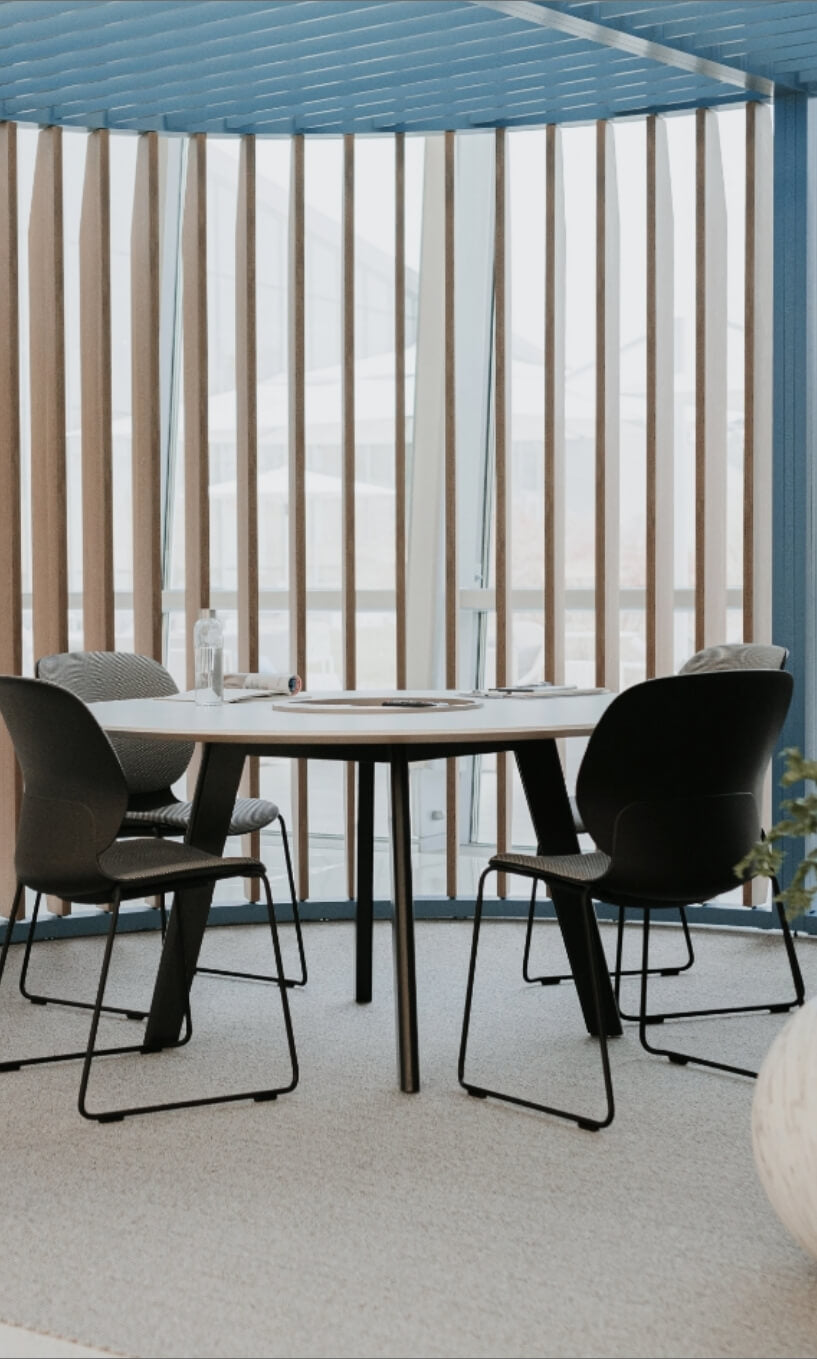 Maari Chair with Sled Base in lifestyle shot